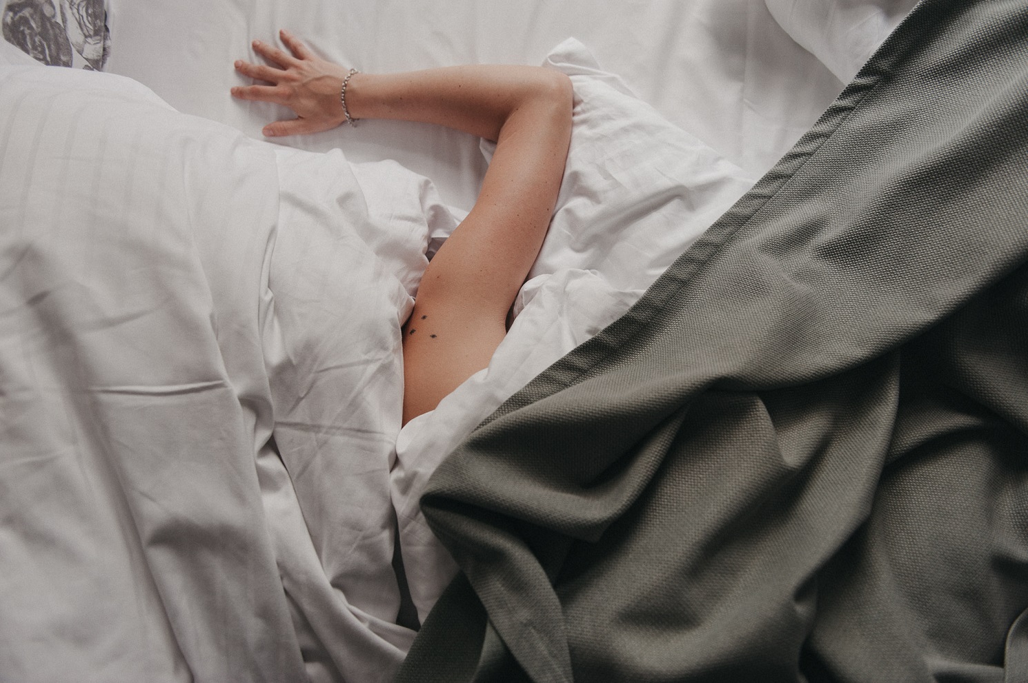 woman sleeping on a bed